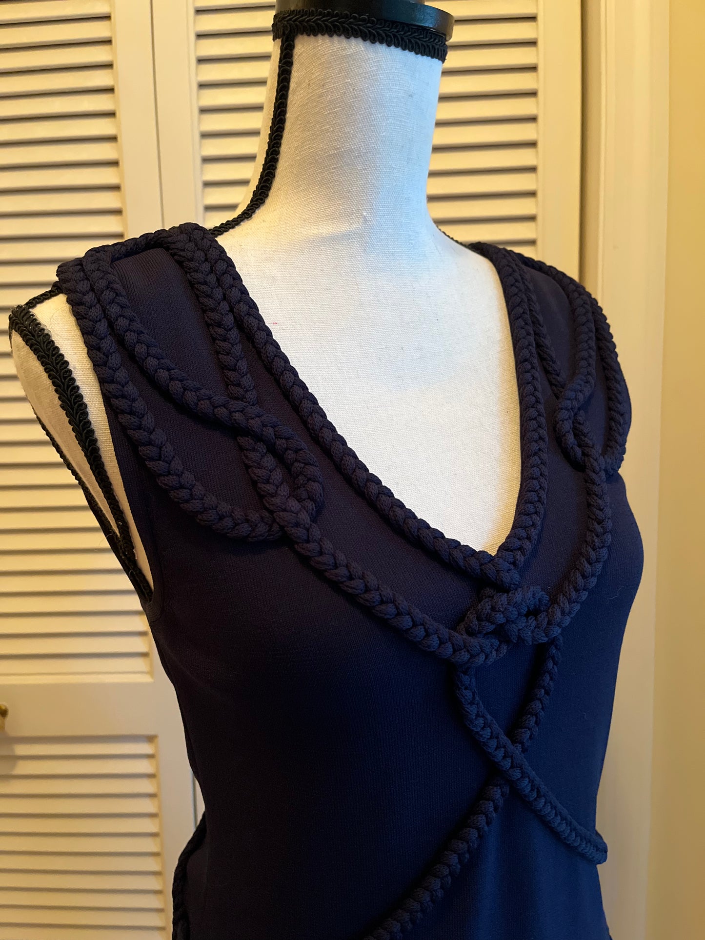 Etcetera Navy Rope Accent Dress (M)