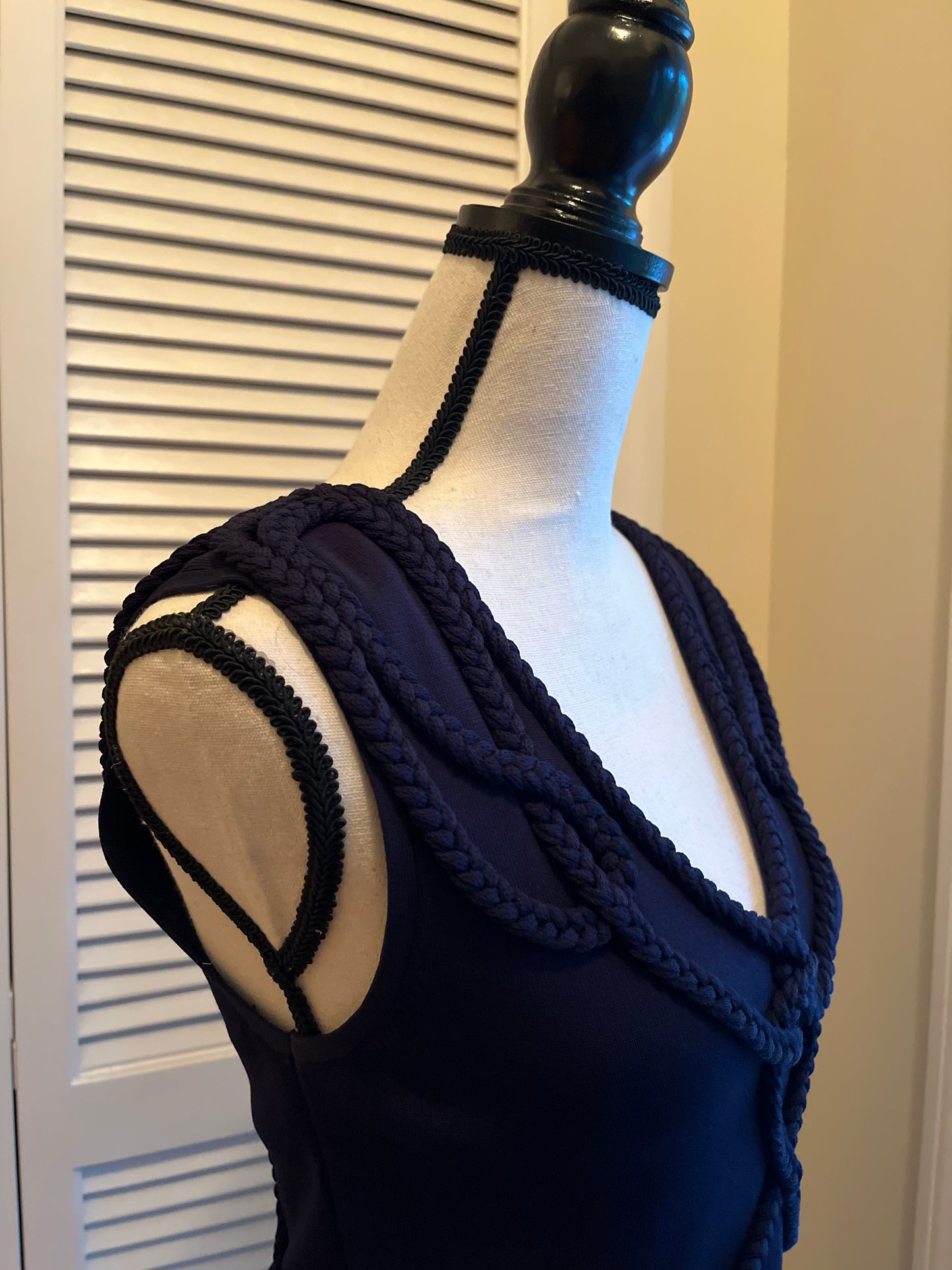 Etcetera Navy Rope Accent Dress (M)