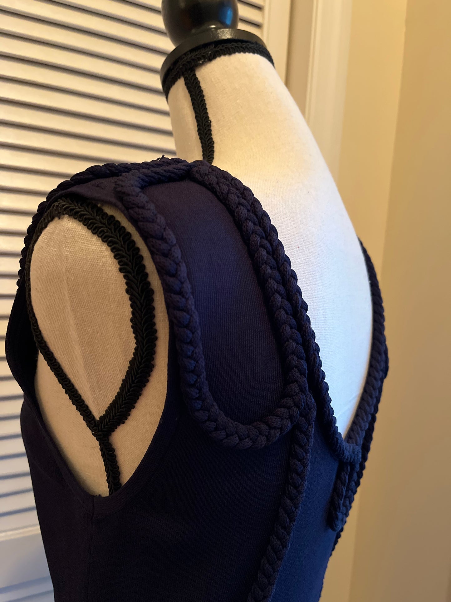 Etcetera Navy Rope Accent Dress (M)