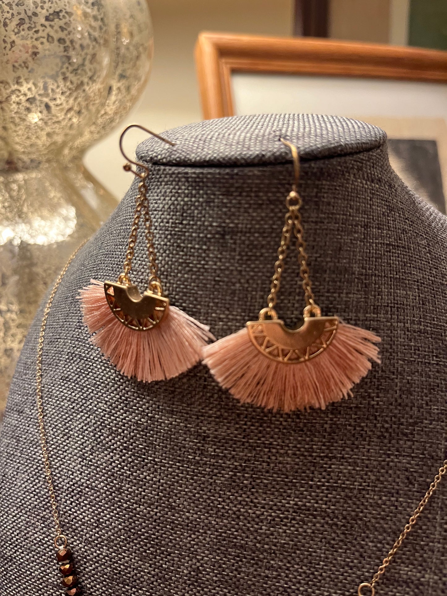 Copper & Threads Fan Pendant Necklace & Earring Set