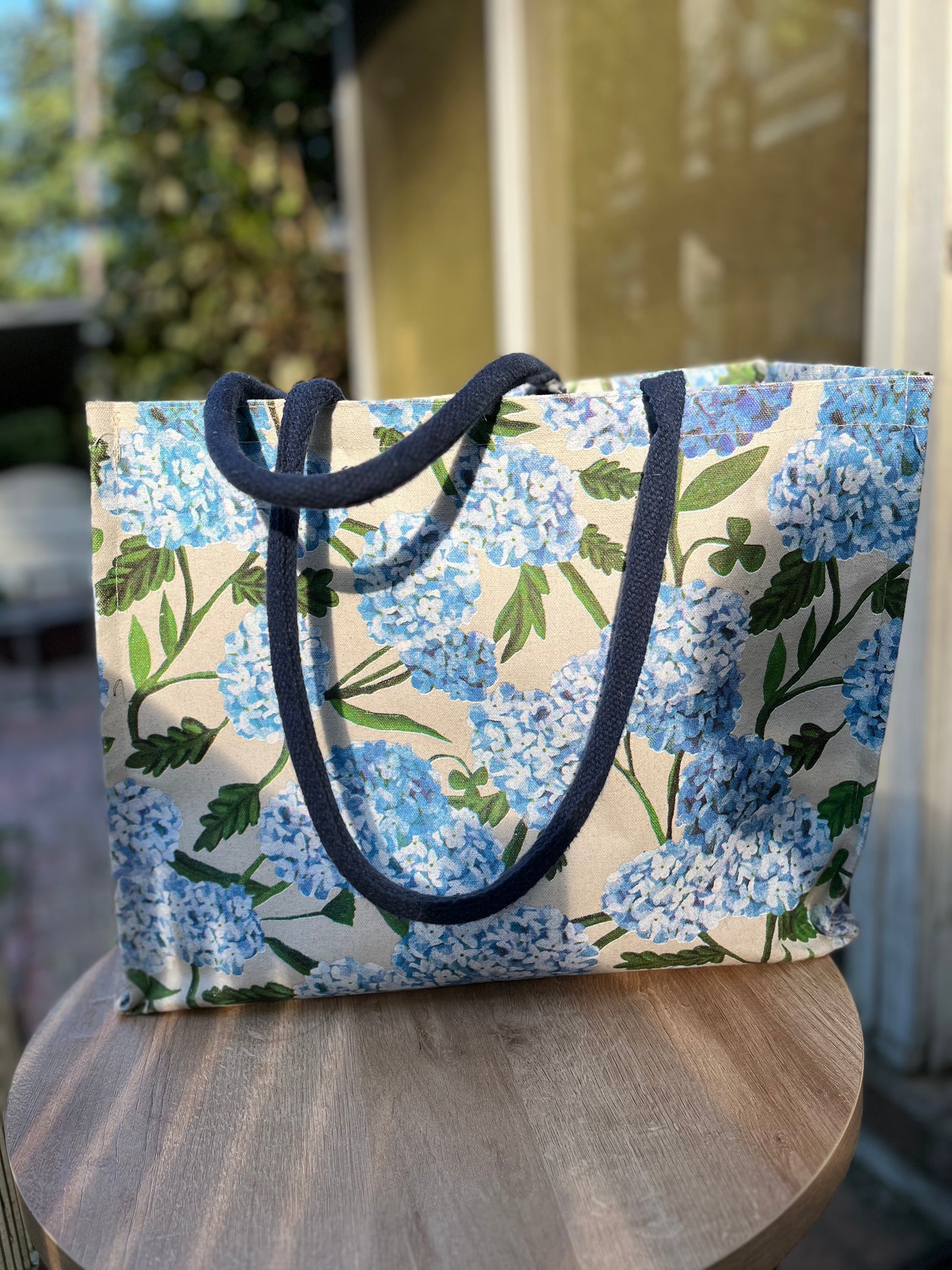 Hydrangea Canvas Shopper Tote