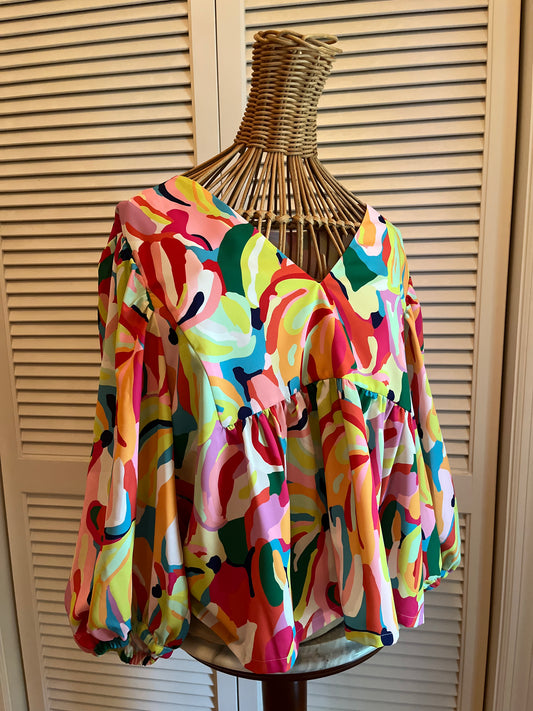 Crosby by Mollie Burch Peplum Blouse (XL)