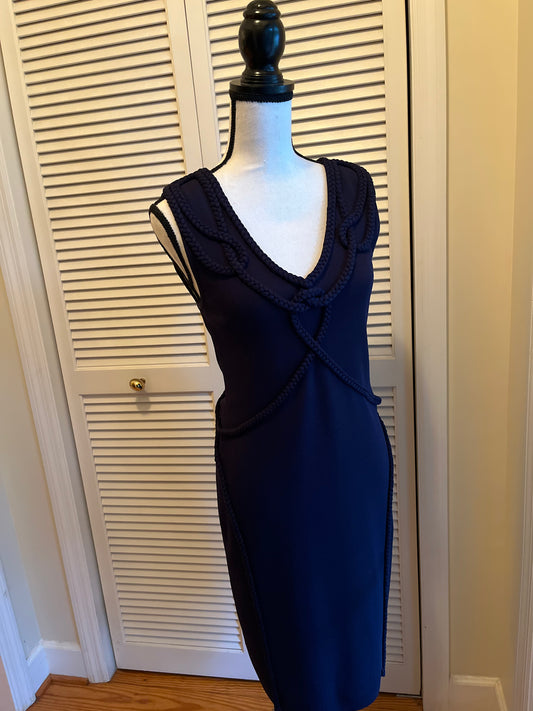 Etcetera Navy Rope Accent Dress (M)